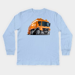 Cartoon Garbage Truck Kids Long Sleeve T-Shirt